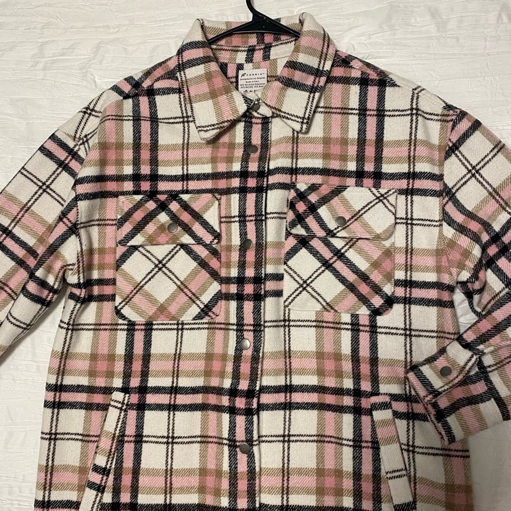 Fornia Pink and Black Plaid Jacket - New with Tags